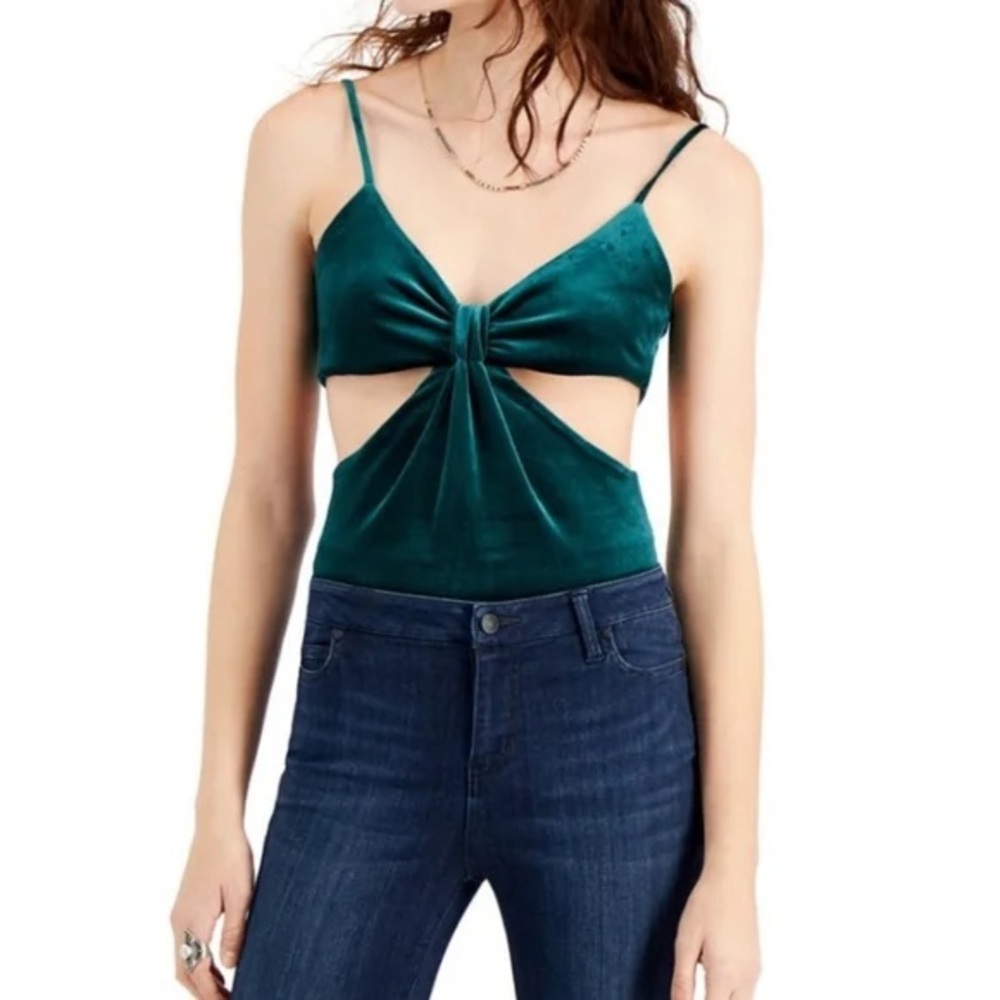 Emerald Green Velvet Women's Top